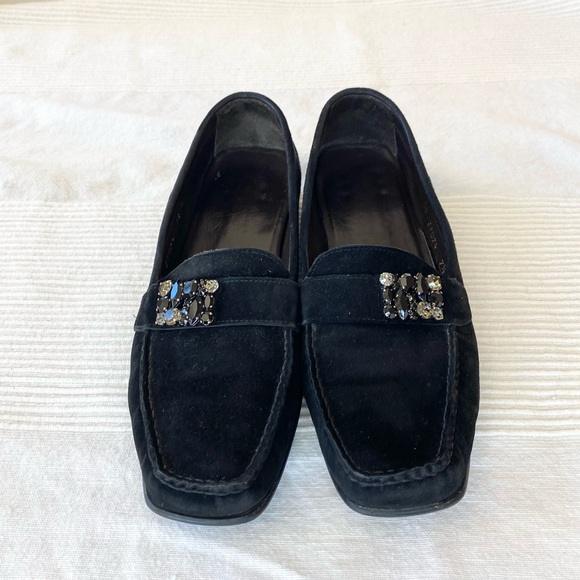 Stuart Weitzman Black Suede Loafers - Picture 3 of 16